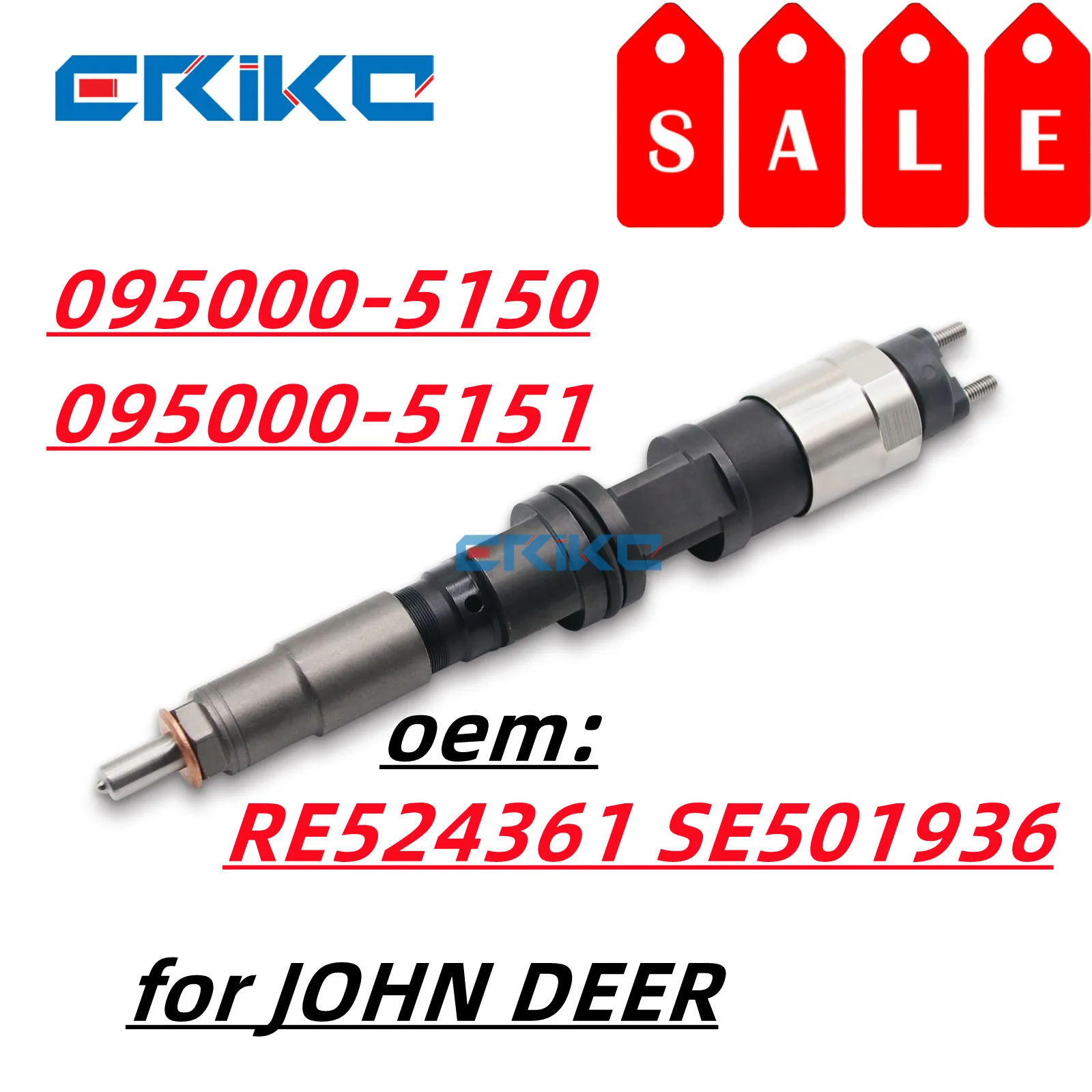 095000-5150 Diesel Engine Injector 095000-5151 Common Rail Injector for DENSO JOHN DEER RE524361 SE501936