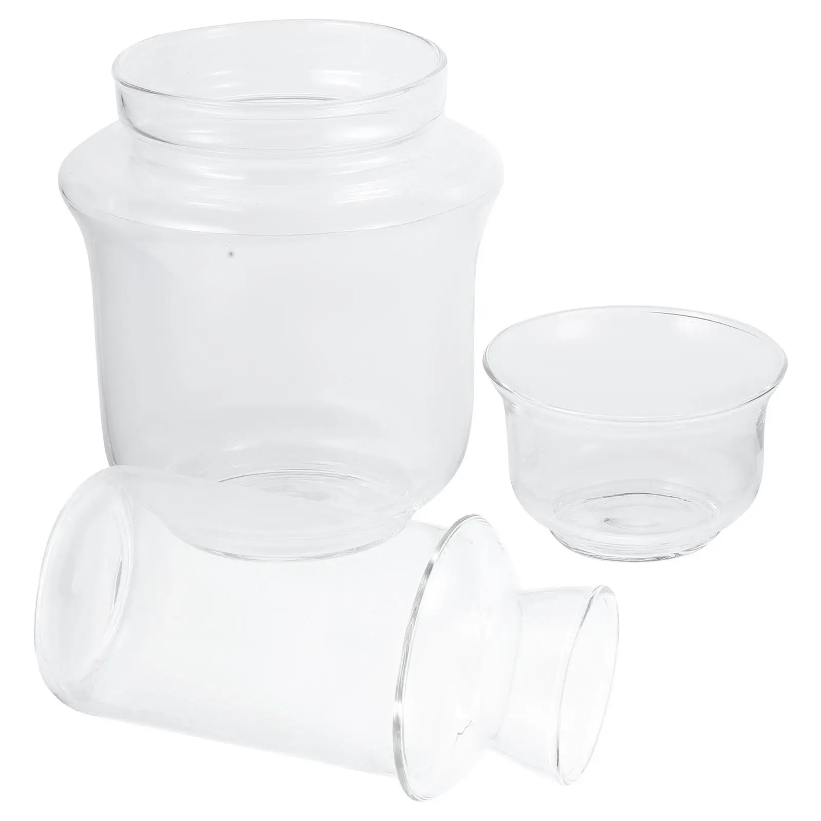 

Clear Glass Cups with Lids Mugs for Coffee Drinking Brandy Warmer Beverage Juice Container