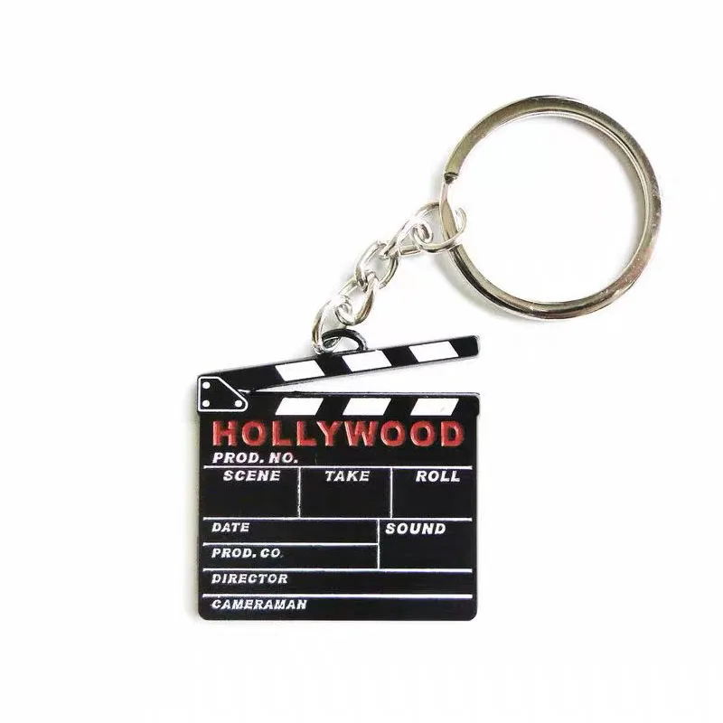 creative clapperboard keychain for men key ring Hollywood keychain key holder high quality portachiavi llaveros bag charm