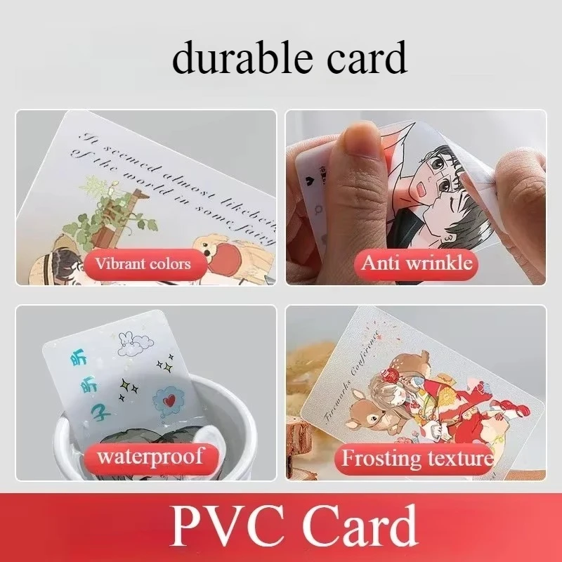 500PCS Transparent Business Cards PVC Waterproof Promotion Card Colorful Printted Personalized LOGO Thank You Card Free DESIGN