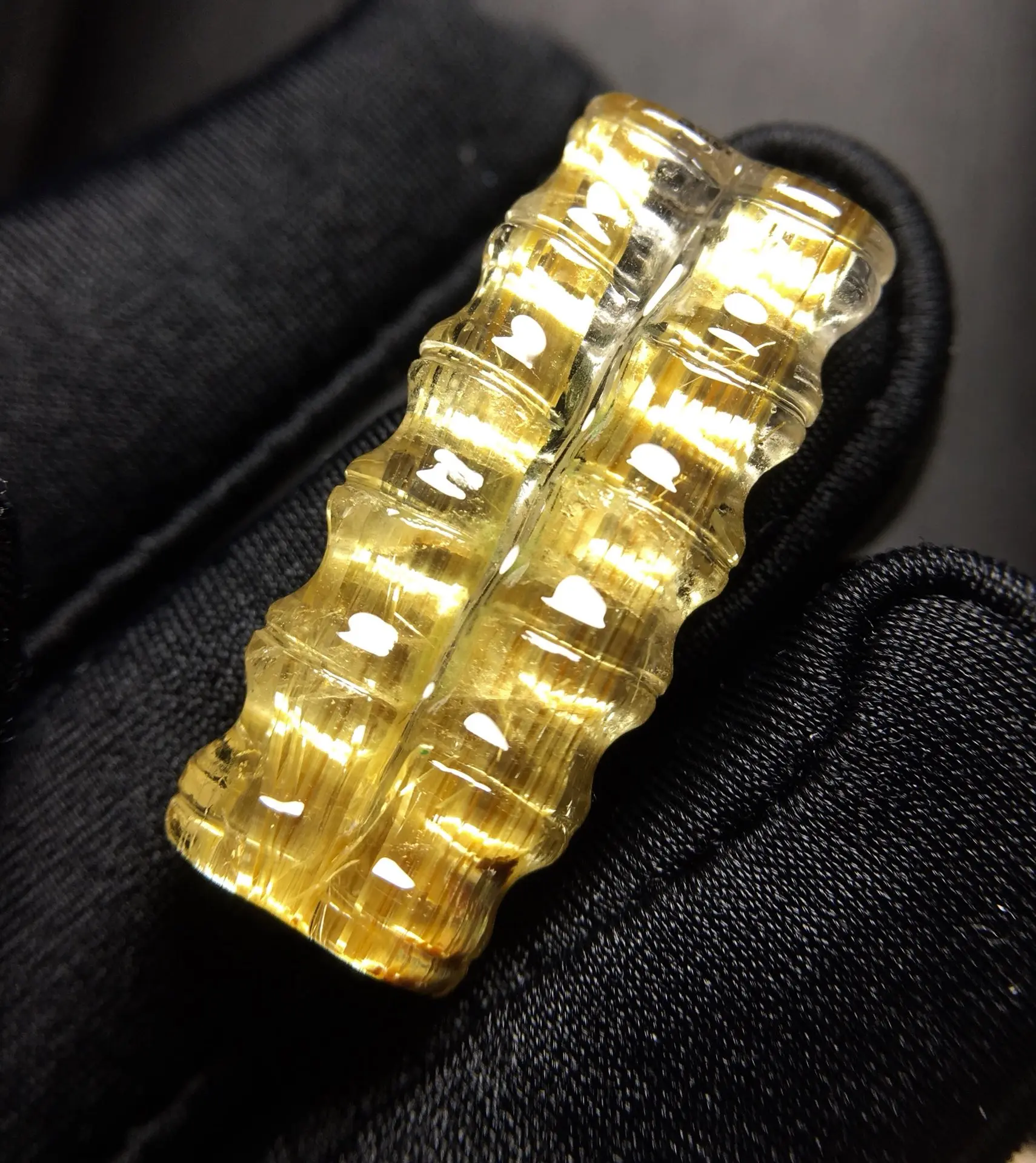 

Natural Gold Rutilated Quartz Pendant Rutilated Bamboo 30.4*13.5*7mm Jewelry Men Women Brazil AAAAAAA