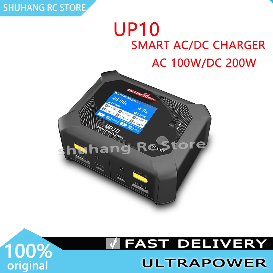 

UltraPower UP10 Balance Charger AC100W/DC200W 2.4 inch Colorful Screen AC/DC Mode Dual-Channel for LiHv LiPo LiFe Lilon NiMH Pb