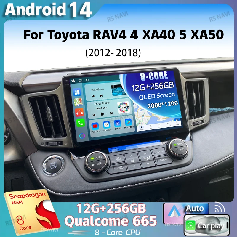 

Android 14 For Toyota RAV4 4 XA40 5 XA50 2012 - 2018 2K QLED Android Car Radio Multimedia Video Player GPS Stereo CarPlay