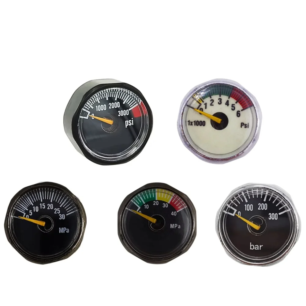 M8 المواضيع مقاييس الضغط الصغيرة الصغيرة مقياس الضغط المانومتر 30Mpa/40Mpa للكريكيت/6kpsi للقوات الجوية/6kPSI الضغط العالي ، 1 قطعة #1