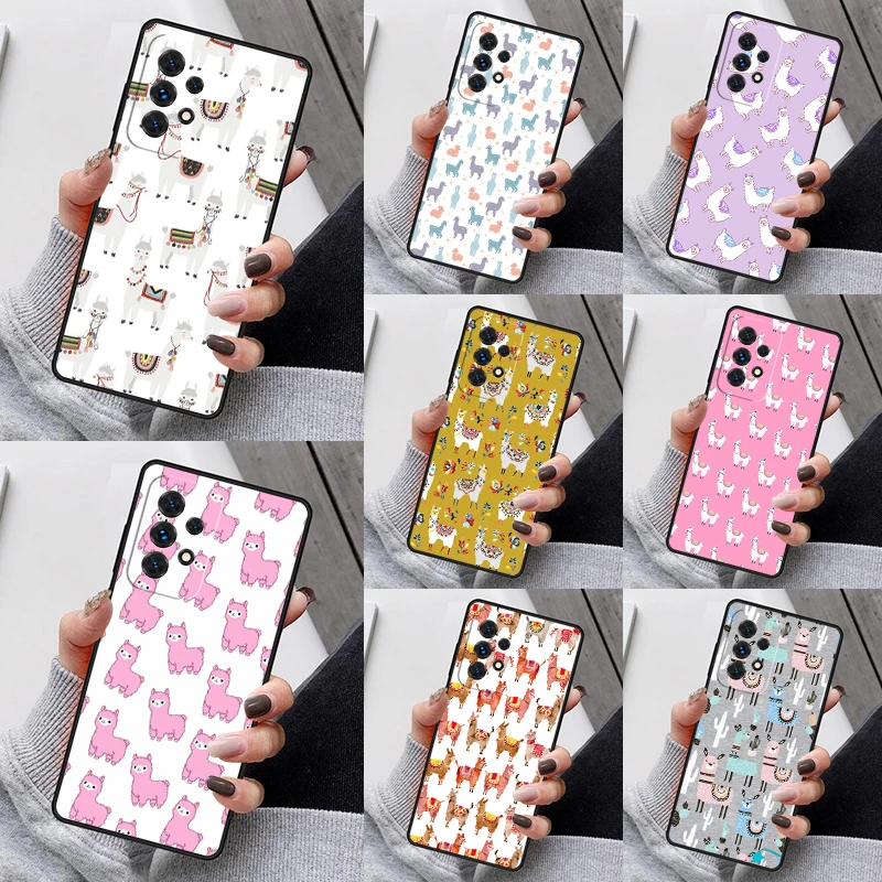 Lama Llama Alpacas Phone Case For Samsung Galaxy S23 S21 S20 FE S24 S22 Ultra Note20 S10 S9 S8 Plus A40 A52 A12 A13 A53