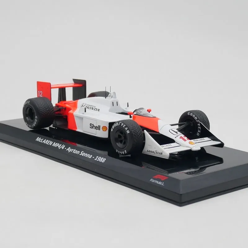 Modèle de voiture en alliage de course F1 McLaren MP4/4 Ayrton Senna 1988, échelle 1:24, Ixo Diecast