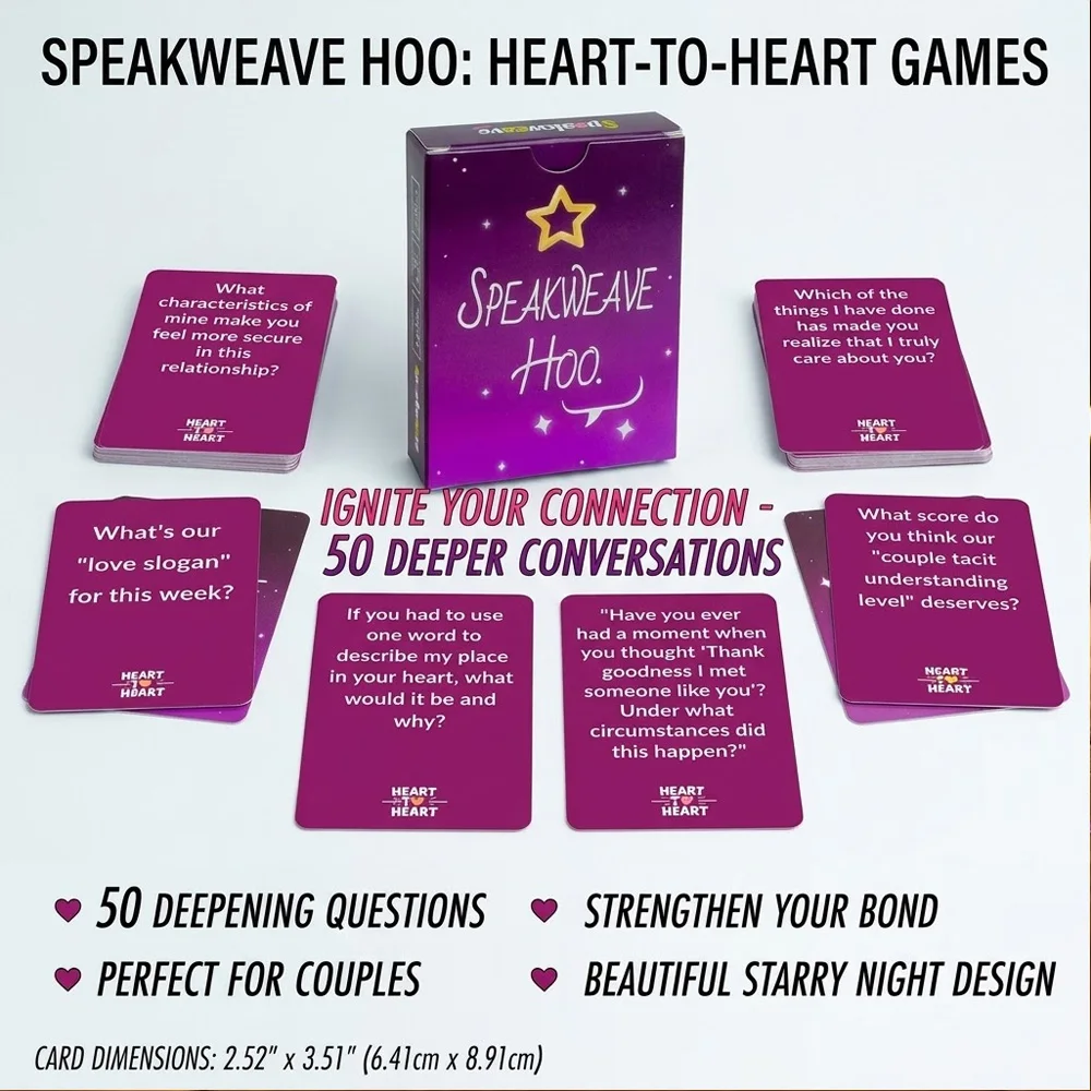 50 Couple Conversation Cards (9.0x 6.7cm),Couple Interaction Cards,Romantic Date Night Game,Anniversary and Valentine’s Day Gift