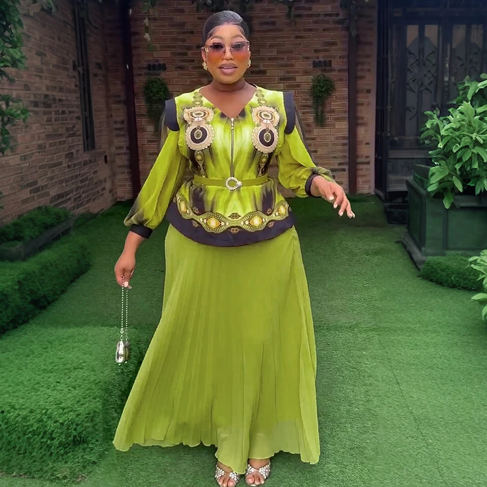 Vêtements africains pour femmes, ensemble 2 pièces, hauts et jupes, costumes Dashiki Ankara, tenues de turquie, robe grande taille, robes de fête de mariage