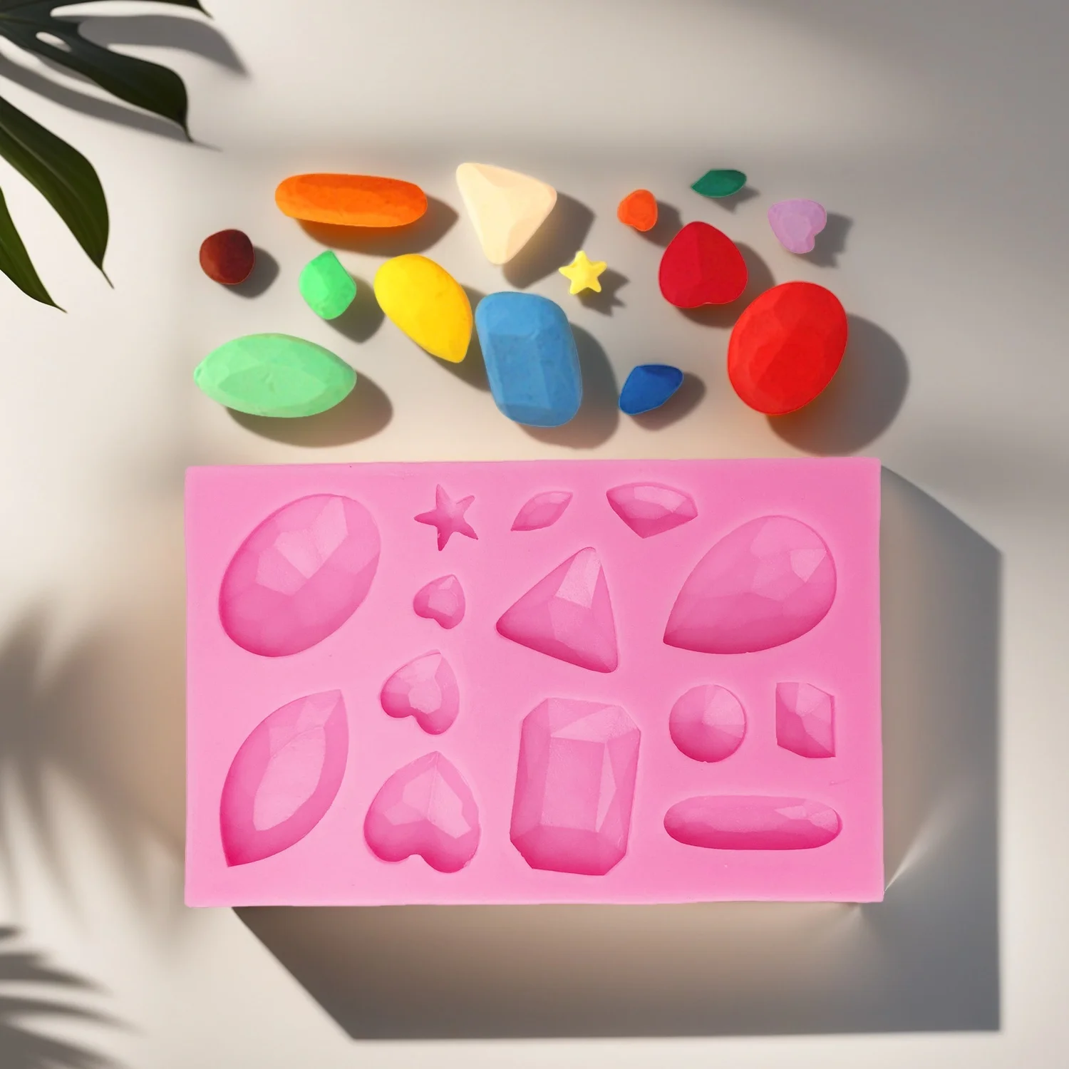 Flower shape Gemstone Molds Sugarcraft Clay DIY  Dessert Gummy Candy Food-grade Silicone mold