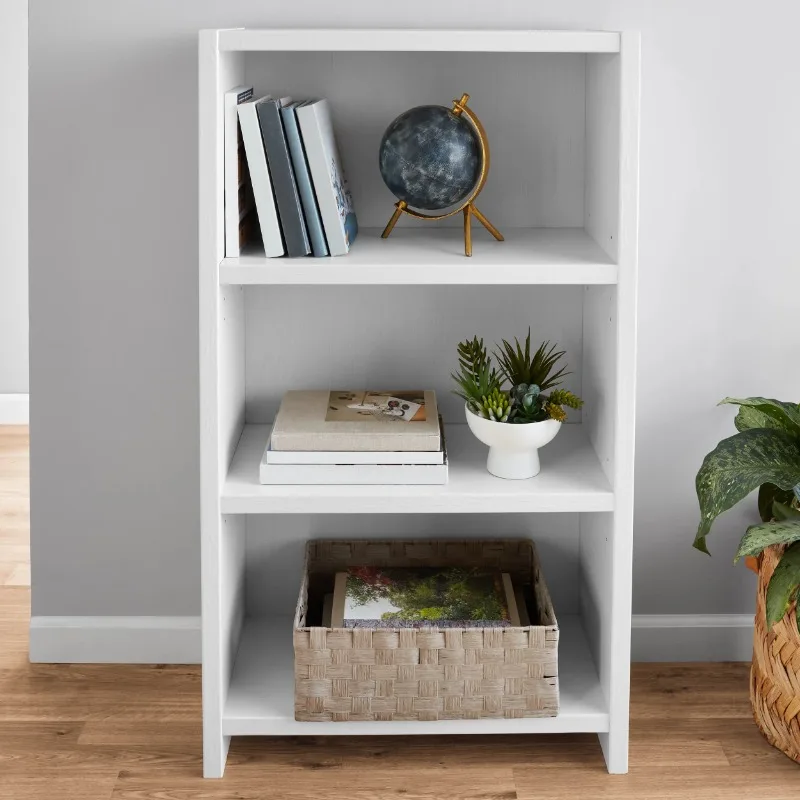 

Westley 3 Shelf Bookcase, White Finish,Spacious，Strong and lightweight，Practical and simple