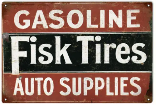 Fisk Gasoline Tires And Auto Supplies Gas Station Sign