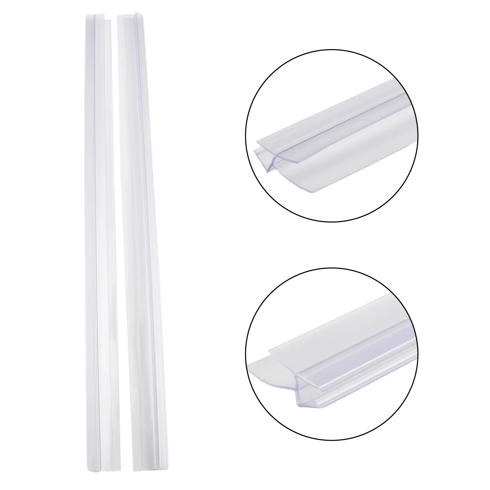 2pcs Bathroom Shower Screen Door Seal Strip PVC 4-6mm Glass Door Bottom Stripping Seal Sweep Water Blocking Strips 50cm