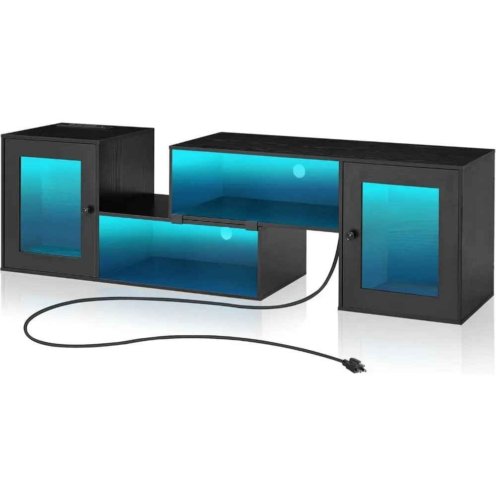 

Deformable LED TV Stand with Power Outlets for 55/60/65/70 Inch Televisions, Gaming Entertainment Center