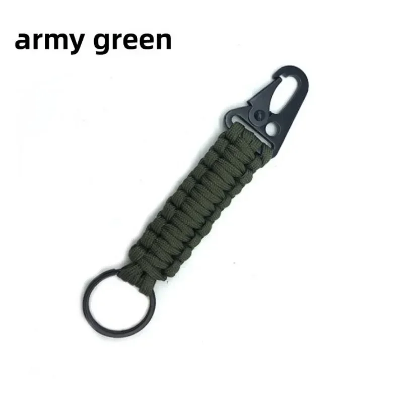 Outdoor Keychain Ring Camping Carabiner Paracord Cord Rope Emergency Knot Opener Tools Camping Survival Kit