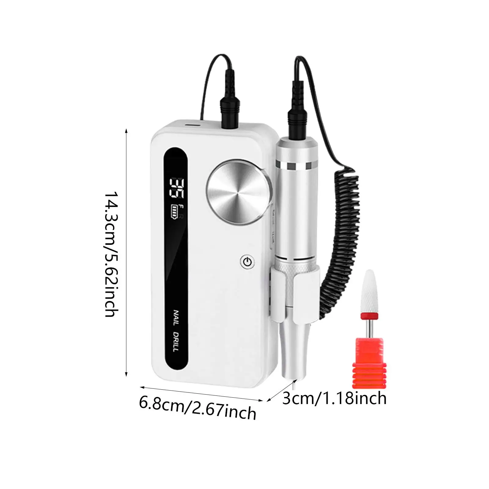 Lime à ongles électrique sans fil compacte utilisation en Salon à domicile 35000 tr/min manucure pédicure polissage pour manucure ponçage polissage retrait