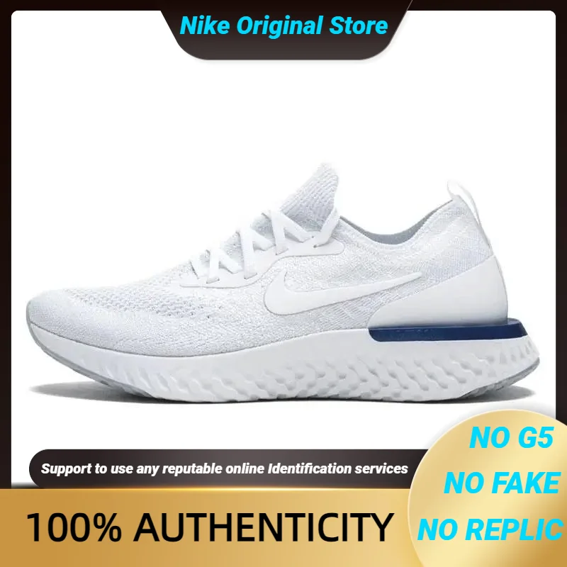 Nike Nike Epic React Flyknit White Racer Blue Women's Sneakers shoes AQ0070-100