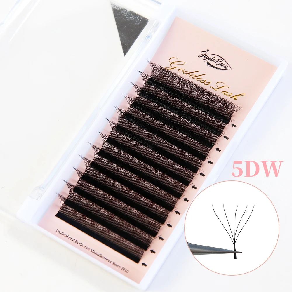 Goddess 5DW Shaped Faux Russian 5D Premade Fan Wholesale Five Leaves Eyelashes Clusters Easy Fan Volume Lashes Extension Makeup