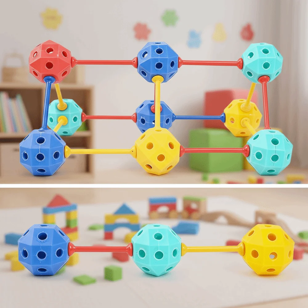 45/150/300 pçs 3d blocos de construção geométricos kit grandes partículas diy brinquedos educativos criativo versátil crianças brinquedos de construção