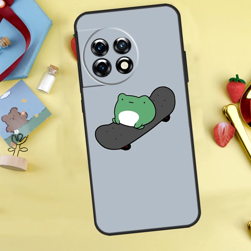 Чехол Frog Skateboard Cute Kawaii для OnePlus 13s 13R 12 12R 13 11 10 10T 8T Nord CE 2 3 4 Lite N10 N20 N30 Nord 5 Cover