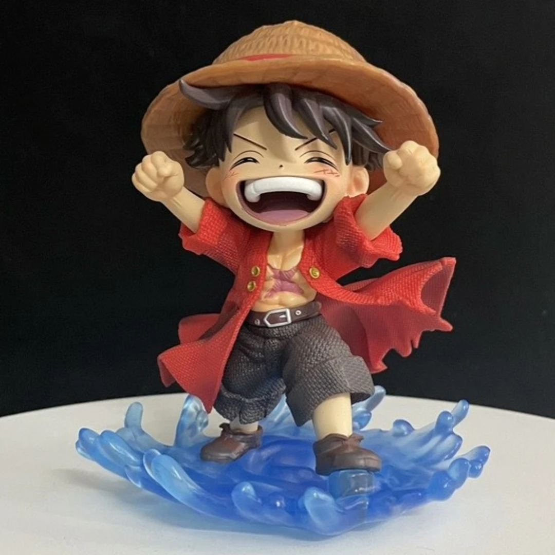 Ein stück gk q-version modell kindheit affe. d. luffy und cowboy kleidung portgas. d. ace trend ige anime statuen und modell verzierungen