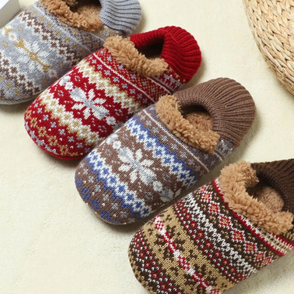 

Fashion Knitted Winter Floor Socks Anti-slip Snowflake Thicken Plush Socks Warm Soft Fleece Sleeping Socks Girls