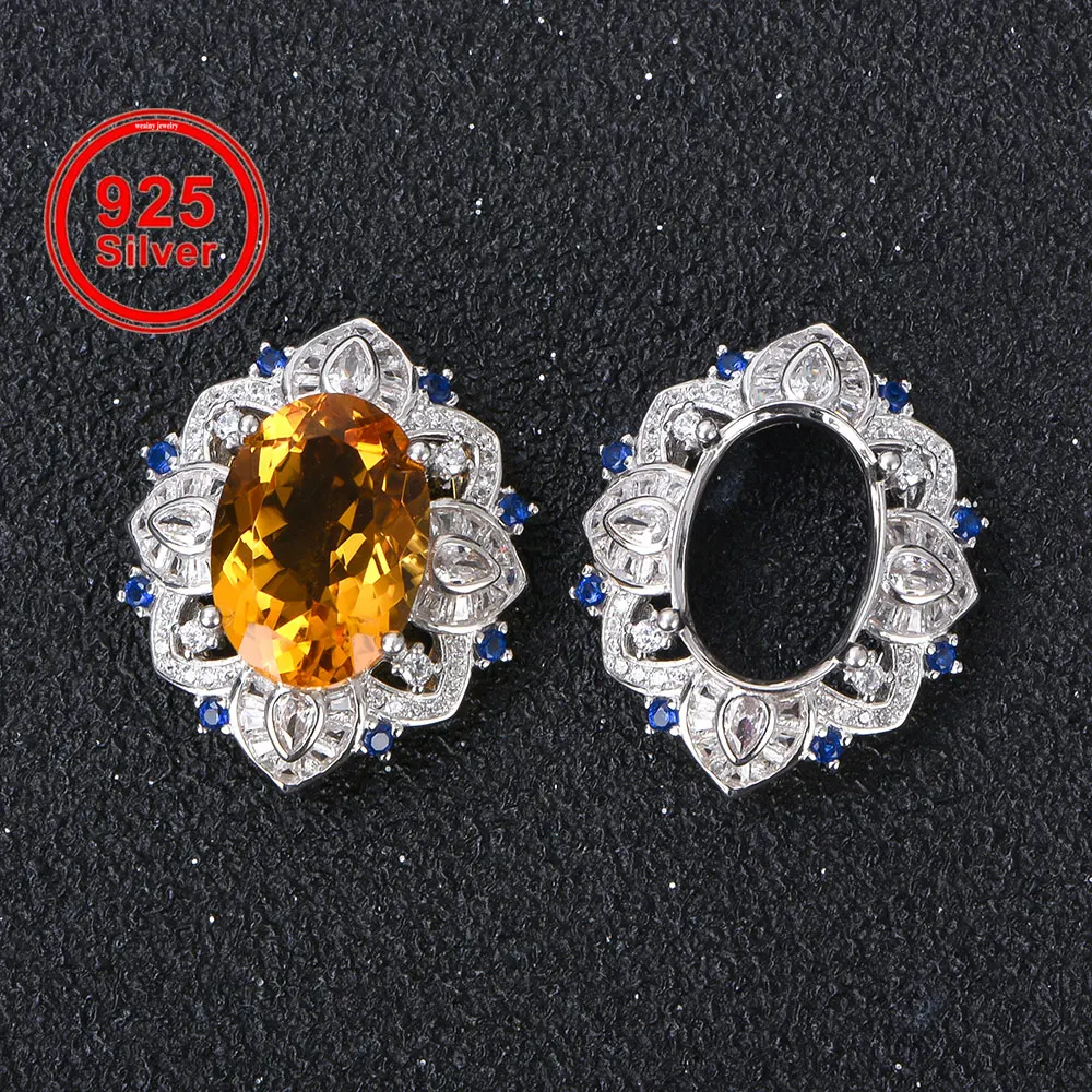 

S925 Sterling Silver 10x14mm Pendant Base, Elegant Jewelry Setting for DIY Handmade Necklace Pendant