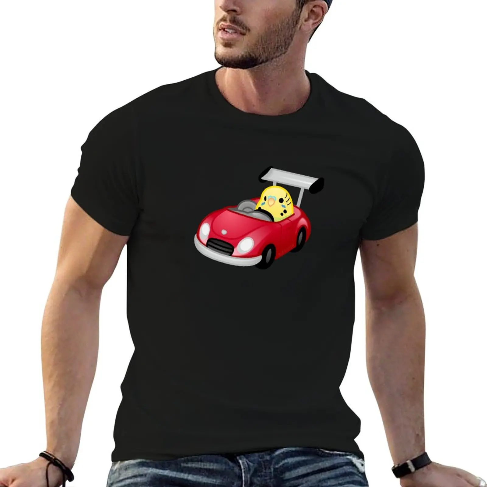 

Chubby Race Car Budgie T-Shirt tees plus sizes funny t shirts men