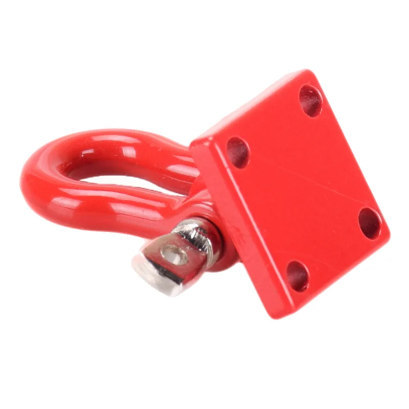 16X Metal Climbing Trailer Tow Hook Hooks Buckle, Winch Shackles for 1/10 Scale RC Crawler Truck D90 SCX10 Car,Red