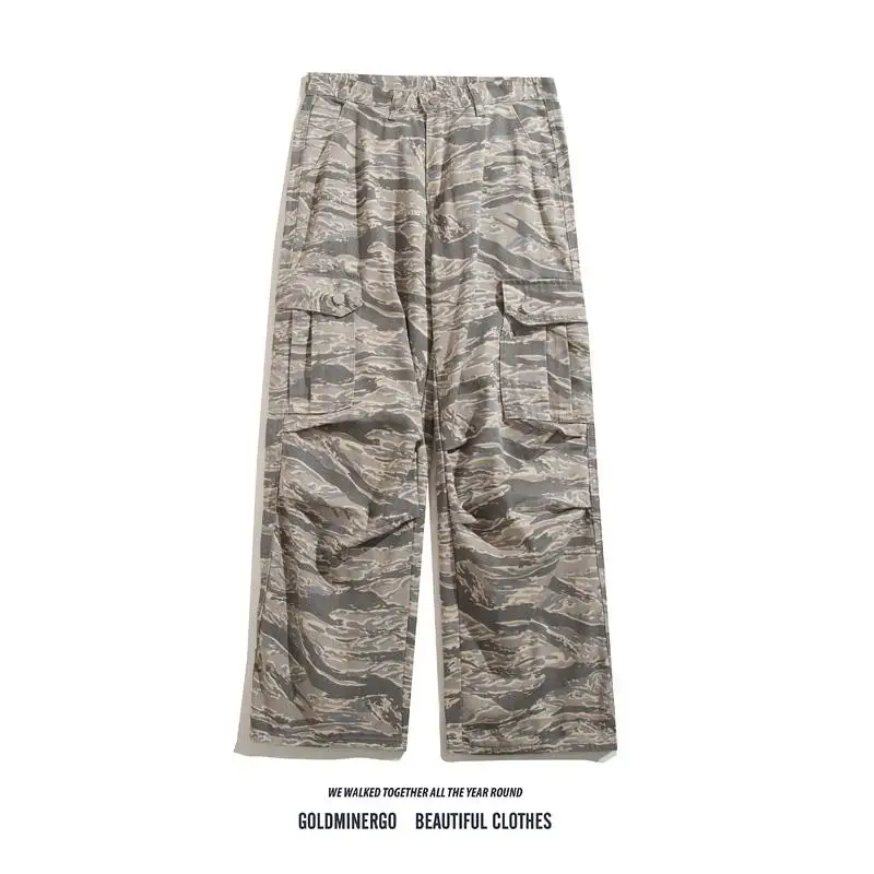 

American High Street Camouflage Work Pants Straight Leg Functionali Sports Loose Casual Trousers for Men And Women