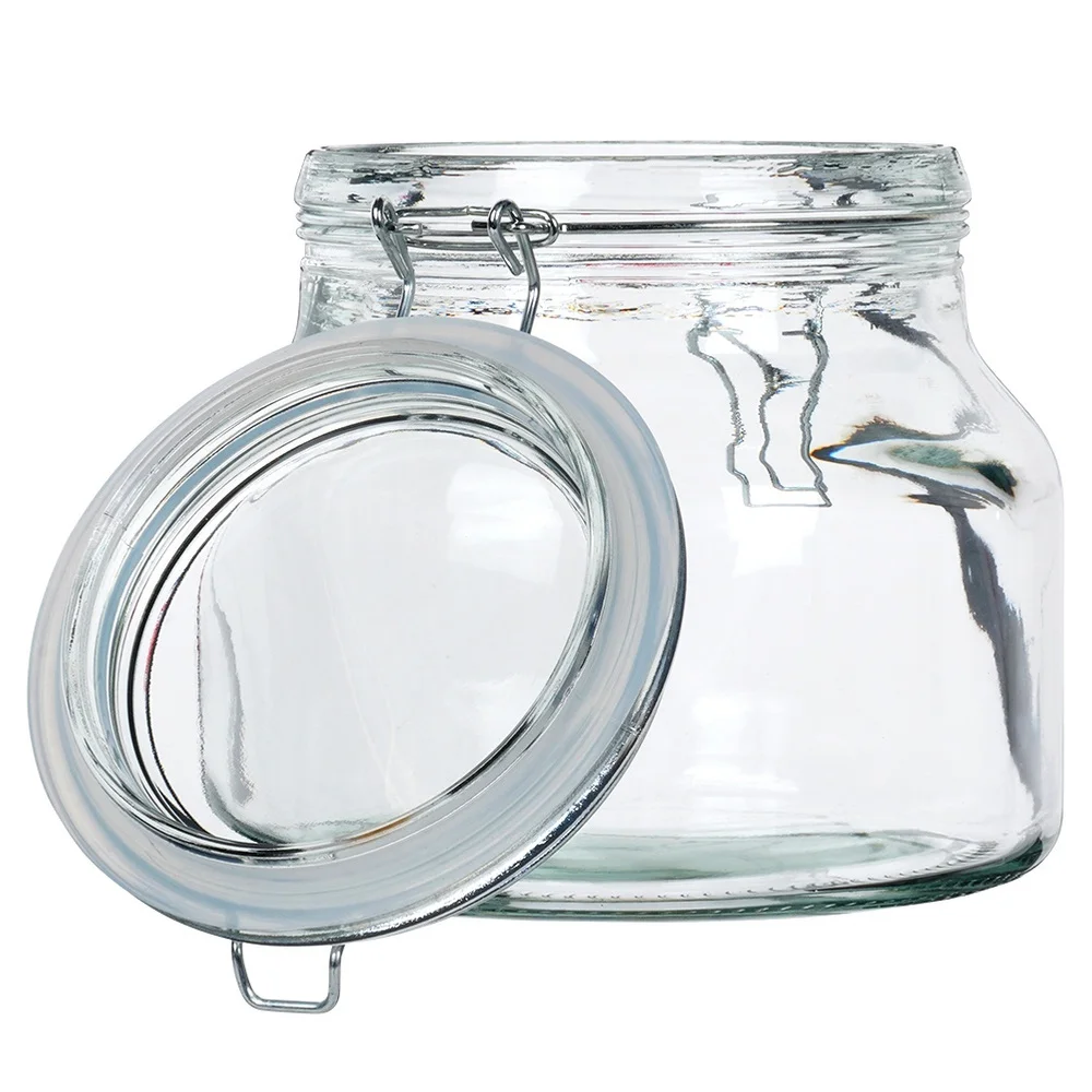 جرة تخزين الطعام مع مشبك زجاجي ، جرة براءة اختراع ، IRMA ، L #6