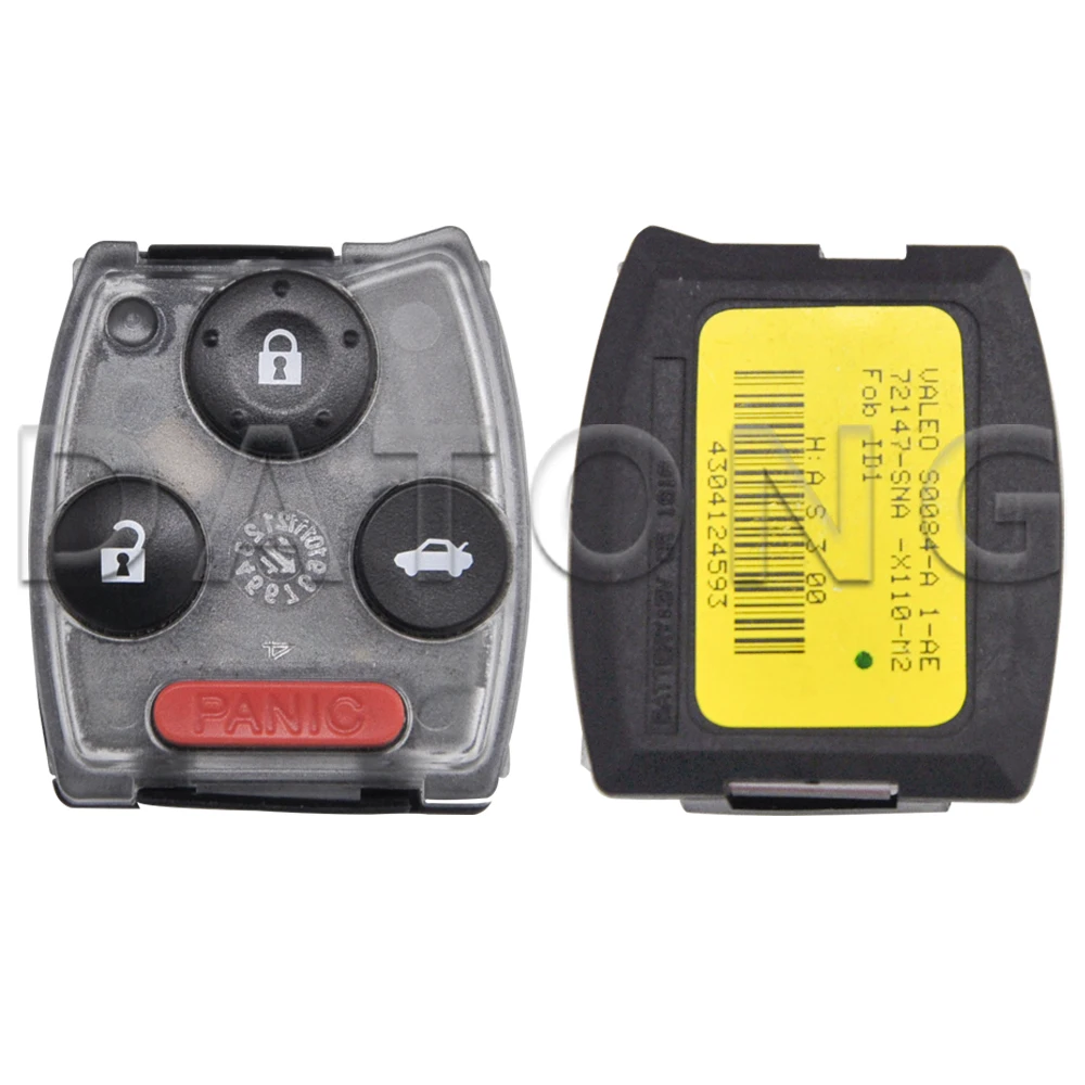 Datong World Car Remote Control Key For Honda Civic CRV 3+1Button S0084 313.8MHz ID46 7961 Original Part