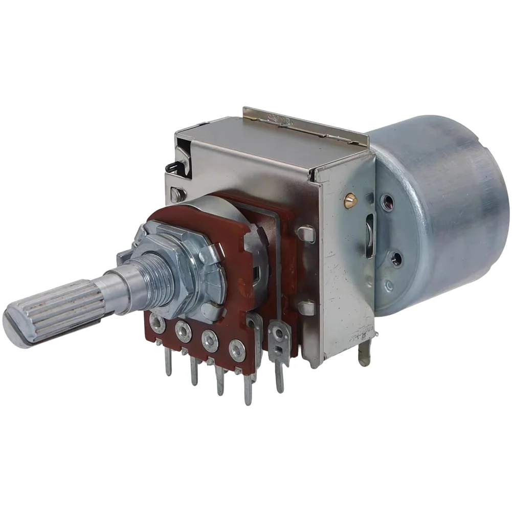 16 Type Audio Master Volume Remote Control Motor Potentiometer Dual 8pins B50K B100K Handle Length 25mm Plum Shaft