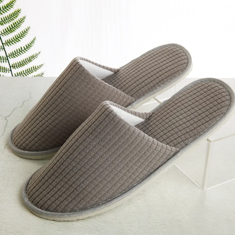 

5 Pairs/Lot Winter Home Cotton Slippers Men Women Disposable Hotel Slippers Travel Slide Sandals Hospitality Guest Footwear