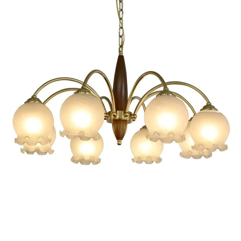 

French retro cream wind chandelier, flower Internet celebrity atmosphere glass living room atmosphere dining room light