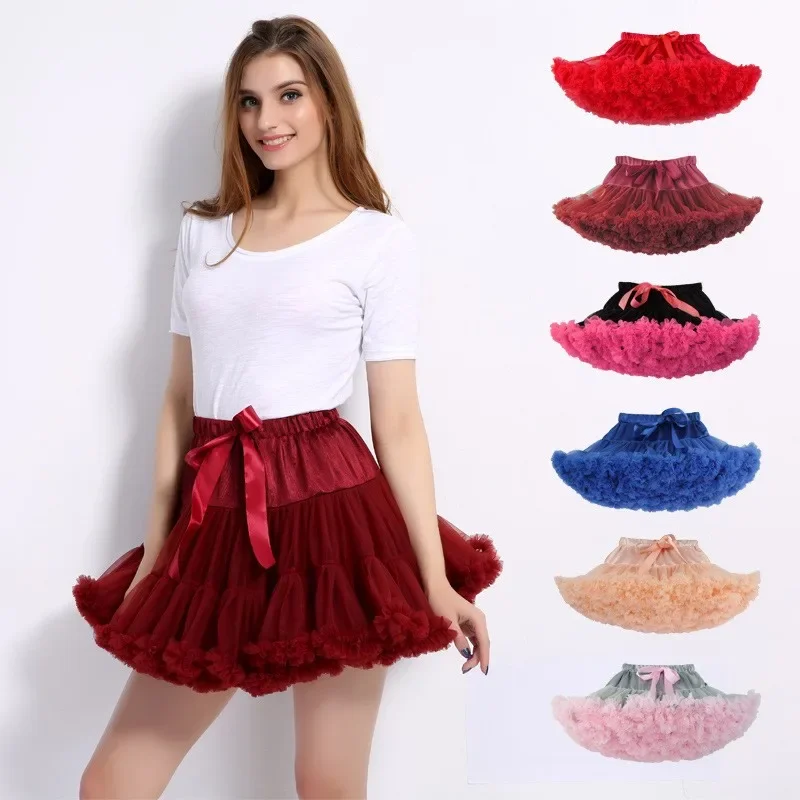 Womens Tulle Tutu Skirt Ballerina Pettiskirt Fluffy Girls Ballet Skirts For Tutu Puffy Cancan Skirt Under Wedding Dress PP001