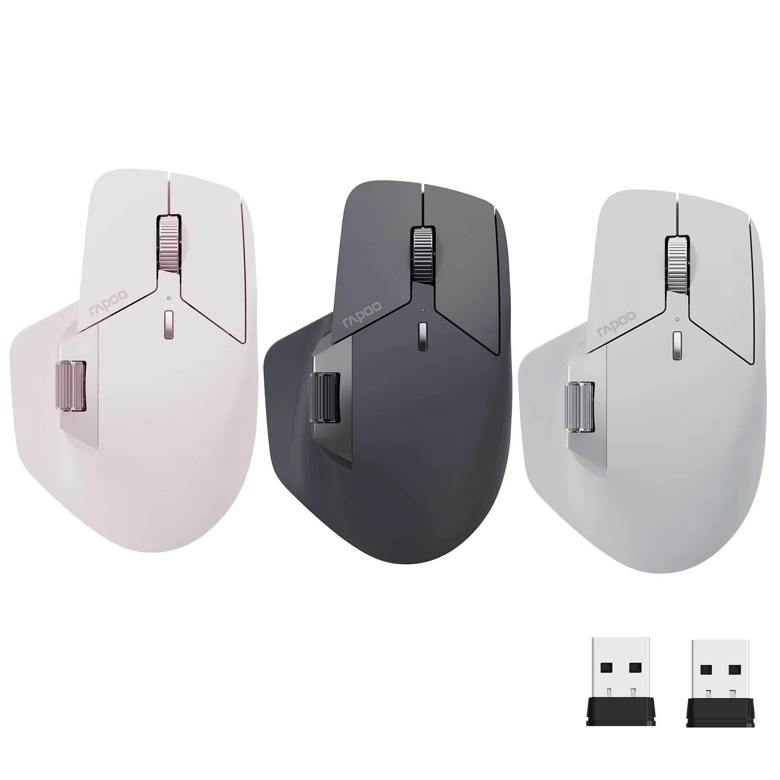 Rapoo MT760/MT760Mini Multi-mode Rechargeable Wireless Mouse Ergonomic 4000 DPI Bluetooth Mouse Easy-Switch Up to 4 Devices