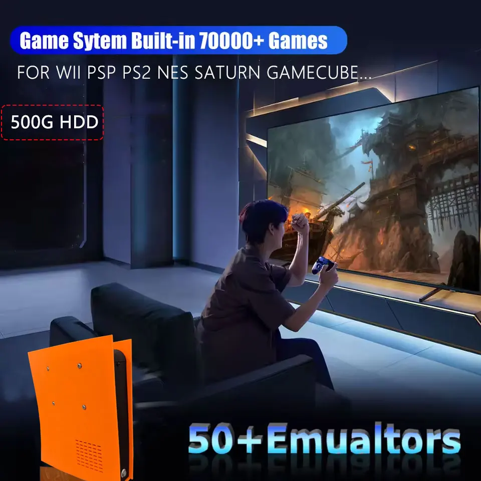 New M88 Retro Game Console 4K HD Built-in 85000+ Games 60+ Emulators for PS2 WII XBOX NGC SS N64 Up to 4 Controllers 4 Players view 5