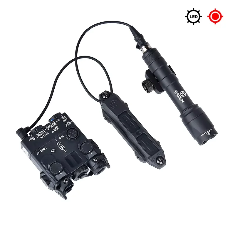 Tacitcal DBAL A2 Red Green Dot Laser Surefir M300 M600 Flashlight Pressure Switch Set Hunting Airsoft Weapon Light For 20mm Rail