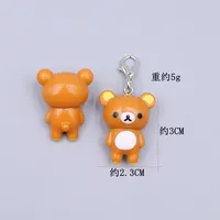 Kawaii Rilakkuma Easy Bear Keyrings Lazybear Doll Keychains Bag Clothing Puller Phone Rope Necklace Accessories Pendants Gift