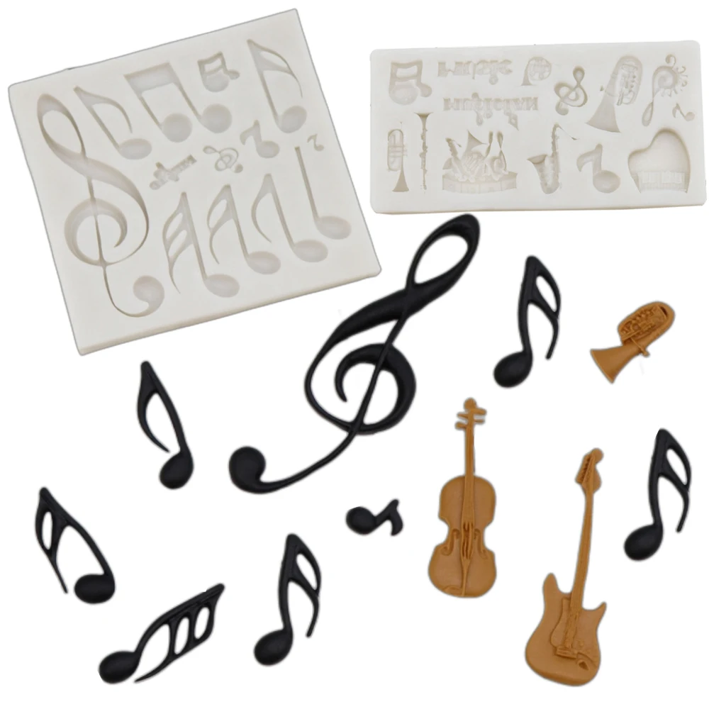 Kinds of Music Notes Silicone Mold Fondant Cake Decorating Tools Sugar Chocolate Candy Gumpaste Cupcake Baking Moulds M272