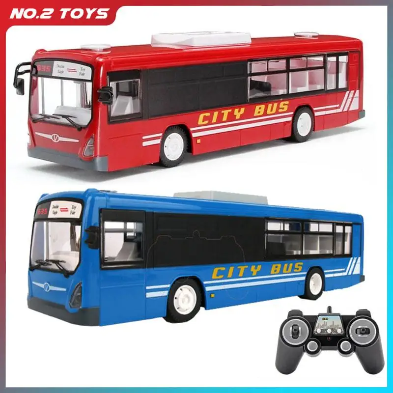 Double E 2.4G 6 Channels Remote Control City Bus with Open Door LED Light Realistic Sound Simulation RC Bus Vehicle Car Boys Toy 