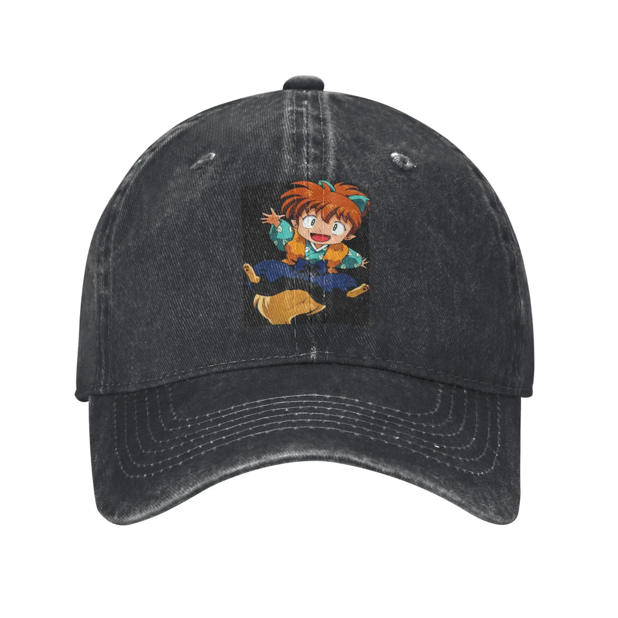 Gorra de tela vaquera de Anime Inuyasha Shippo, gorras de béisbol informales, sombrero ajustable, gorras de béisbol unisex de verano