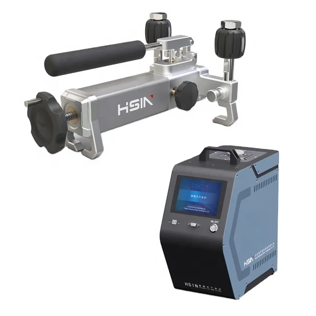 

HSIN613 Manual Air Pressure Calibration Hand Pump Portable Pneumatic Pressure Gauge Comparator Calibrator Test Instrument 6bar