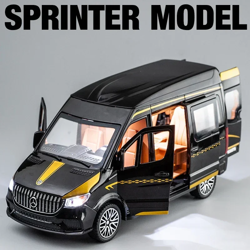 

1:24 Sprinter MPV Van Spint RV Alloy Car Die Cast Toy Car Model Sound and Light Children's Toy Collectibles Birthday gift