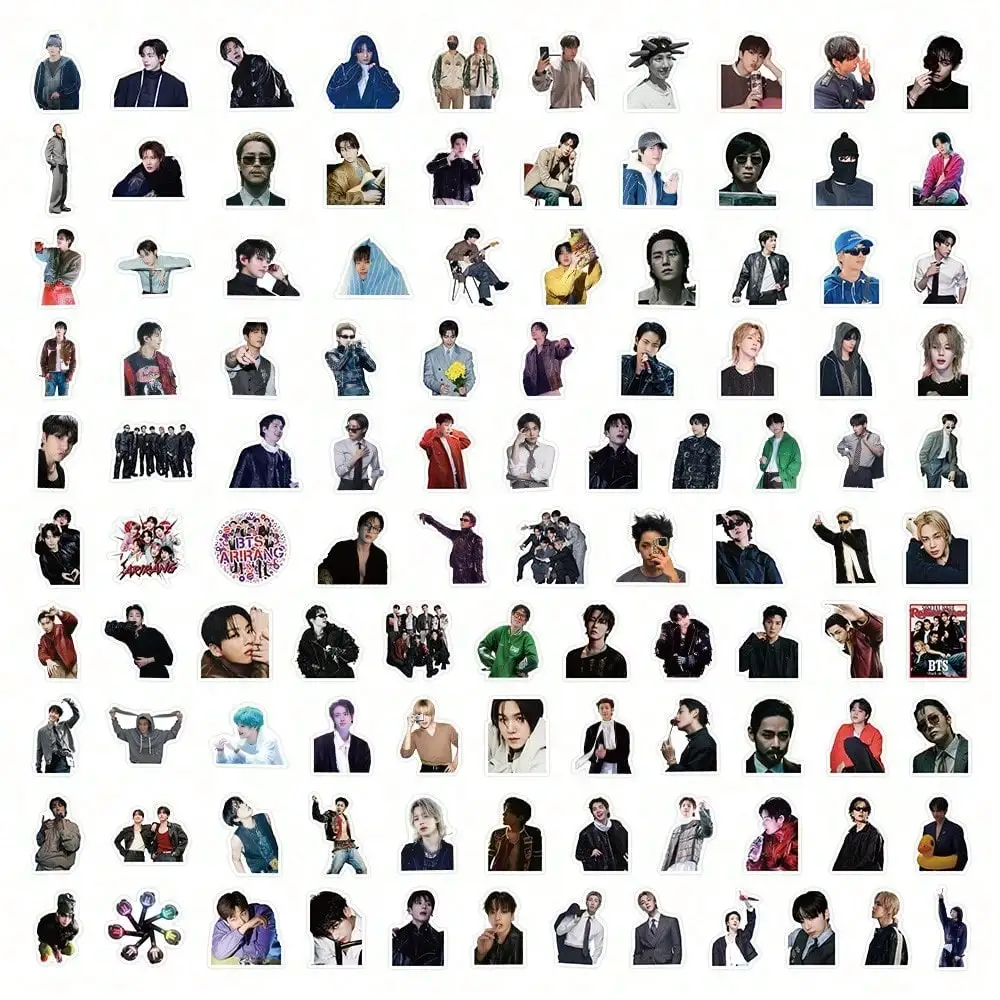 106Pcs Bts Stickers, Arirang Fans Merchandise, Jk, Rm, Jin, V, Jimin Stickers, Computer Decoration Stickers, Phone Stickers, Luggage Stickers, Water Bottle Stickers, DIY Planner Stickers, Exquisite Decorations, Birthday Gifts view 6