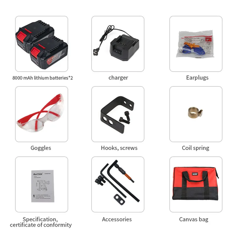 Nailtask DCCN100X2 lithium battery nail gun for concrete door installation