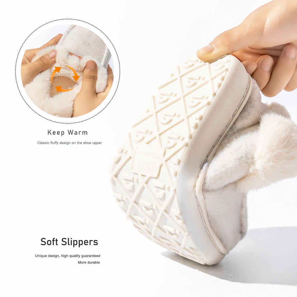 Platform Slippers Women Wedge Memory Foam  TPR Non Slip Sole Warm Fuzzy Winter Durable Bedroom Shoes Cozy Comfort image 3