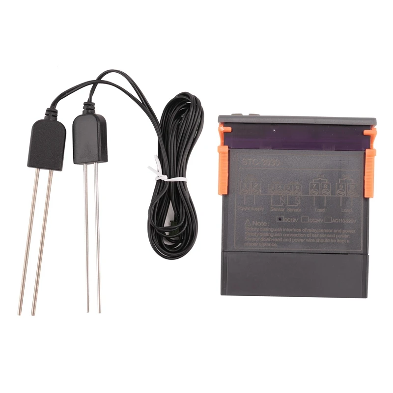 STC-3030 Dual Digital Soil Humidity Controller Hygrometer 2-Way Output Soil Moisture Sensor Probe Cable