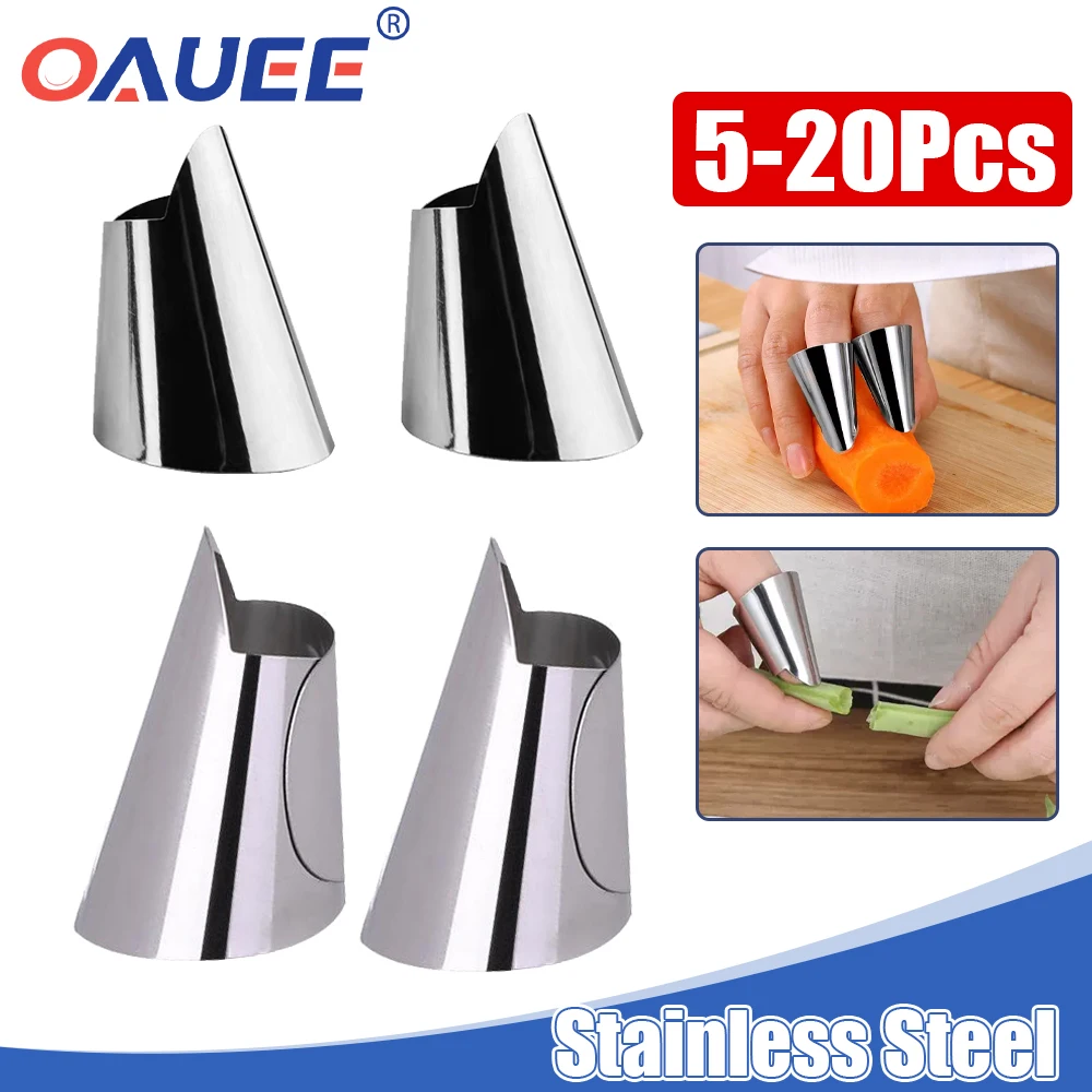 Oauee Stainless Steel Fruit Peel Finger Protector Kitchen Pick Vegetables Gadget Stripping Beans Garlic Peeler Finger Guard