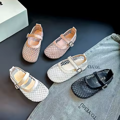 Baby Girls Summer Fashion Kids Soft Cute Grid Daily School Students Sandals Elegant Bow Casual Lightweight Flats Zapatos Mujer